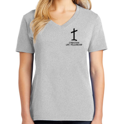 Womens V-Neck - CLF Church - Black Print Thumbnail